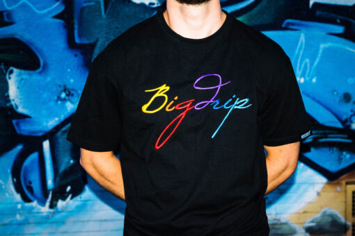 Big Drip Rainbow Colorized Tee Oversized Schwarz