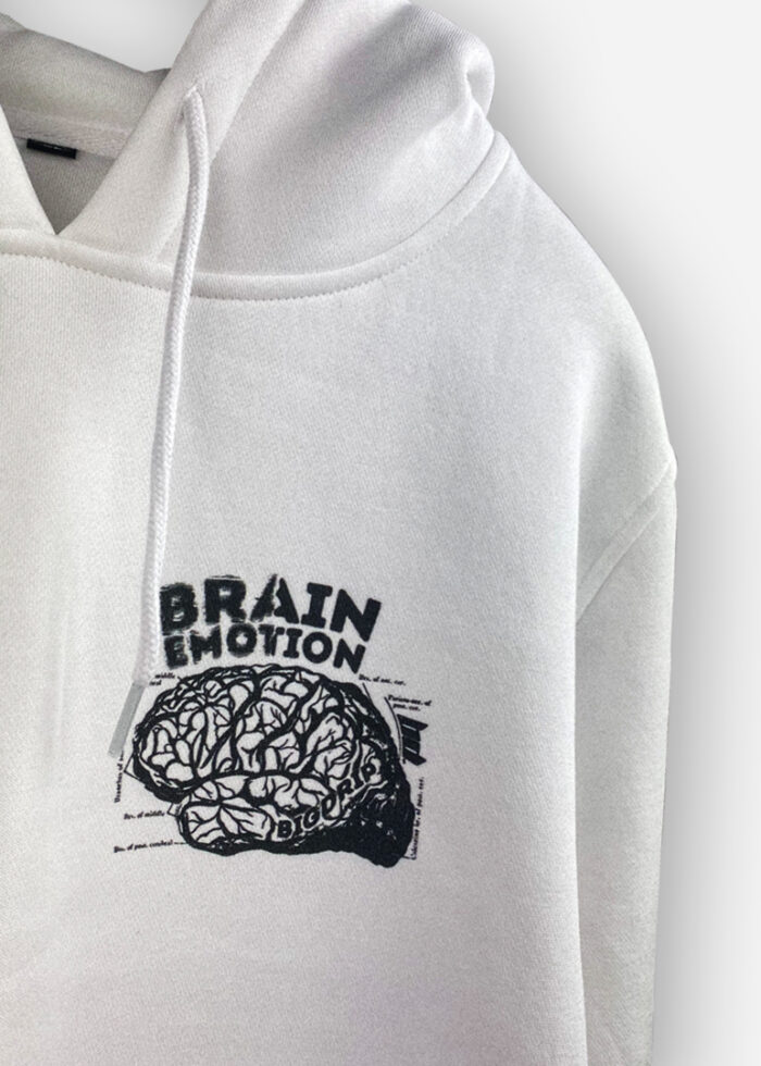 Brain Emotion Heavy Hoodie - Weiß