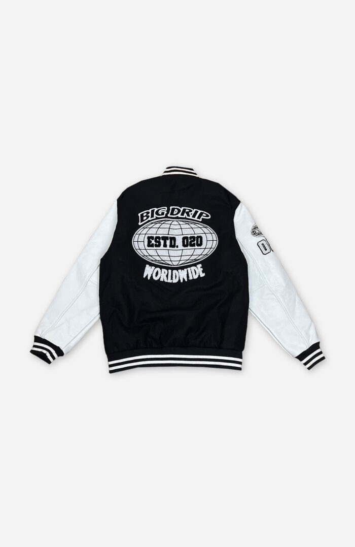 Big Drip BGDRP Worldwide College Jacket – Varsity Schwarz Bigdrip Streetwear