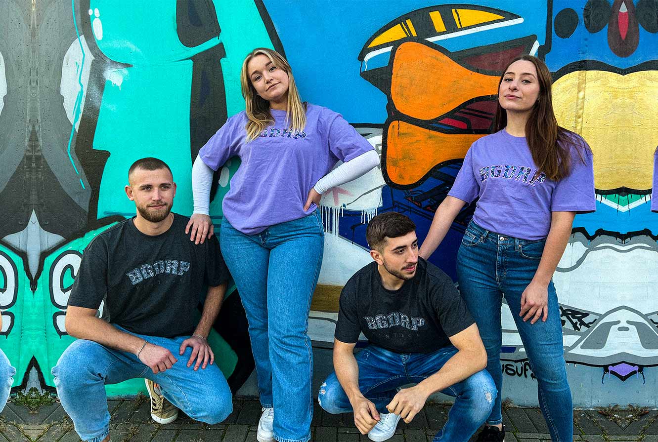 Oversized BGDRP 80’s Paisley T-Shirt – Lavendel Lila